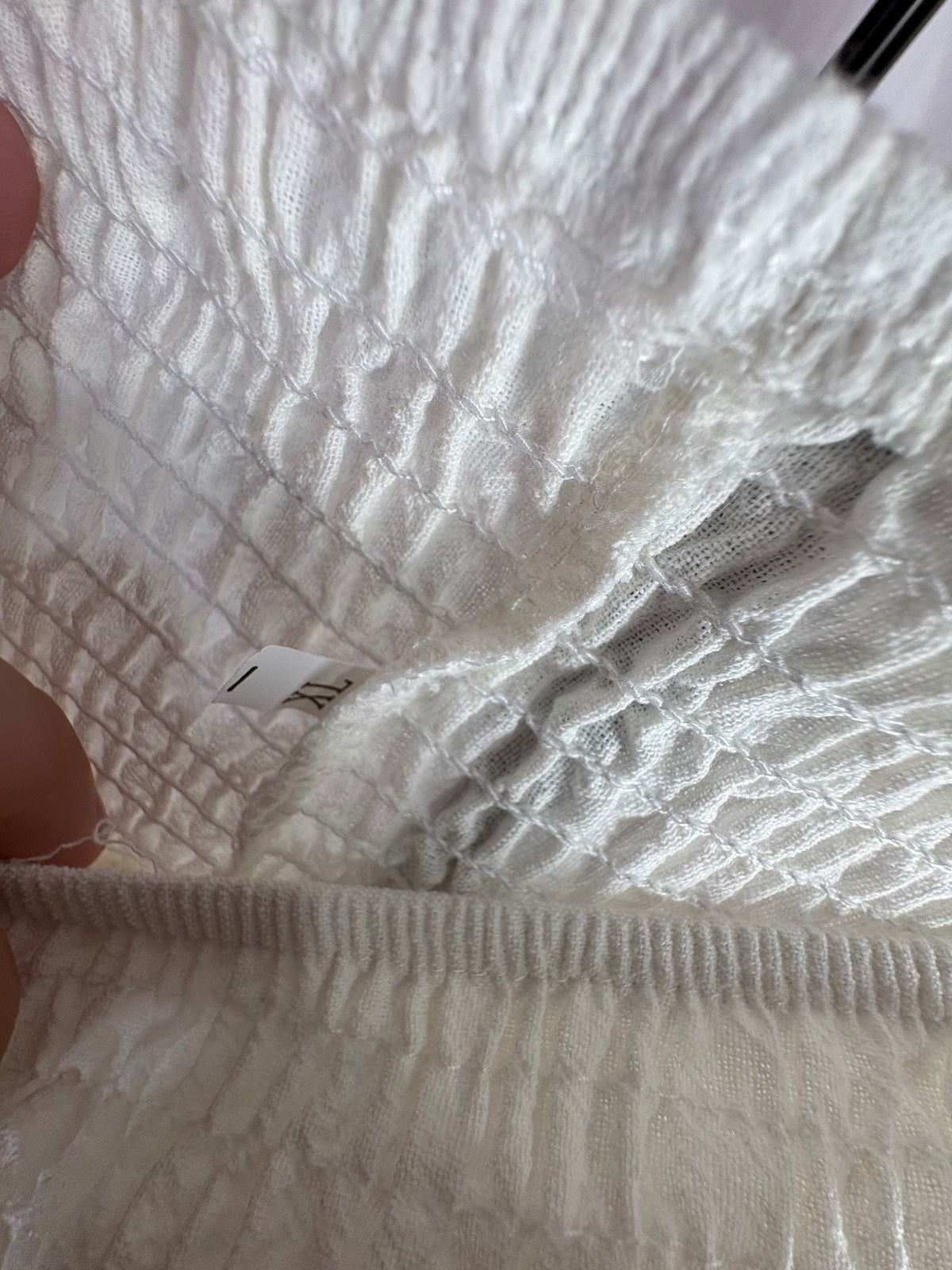 Women’s XL White Smocked Waist Wide Leg Pants Pull On Flowy Boho