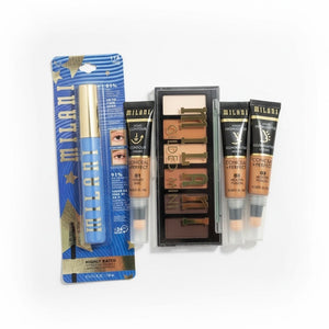 Milani Makeup Collection - Mascara, Eyeshadow Palette, Concealer + Highlighter