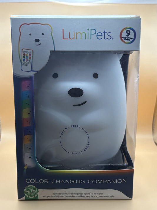 LumiPets Bear LED Night Light Remote 9 Color USB Rechargeable New 1809