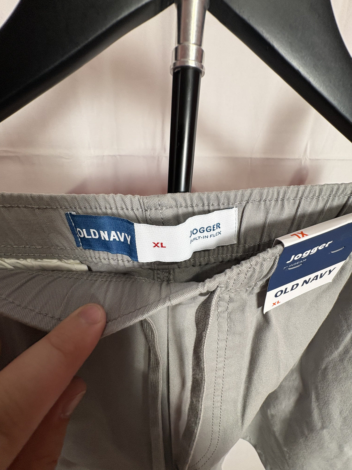 Old Navy Men’s Twill Jogger Shorts XL Gray 7 Inch Inseam NWT