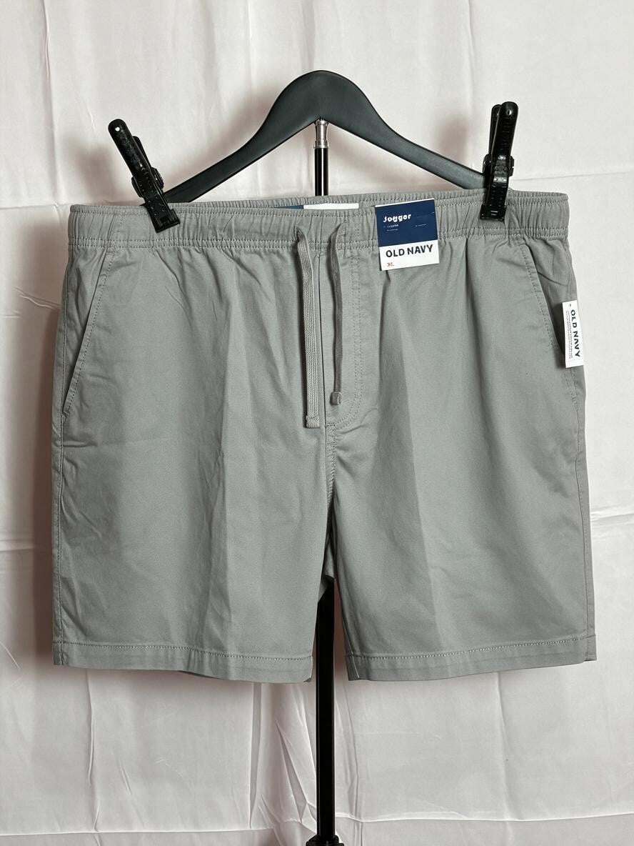 Old Navy Men’s Twill Jogger Shorts XL Gray 7 Inch Inseam NWT