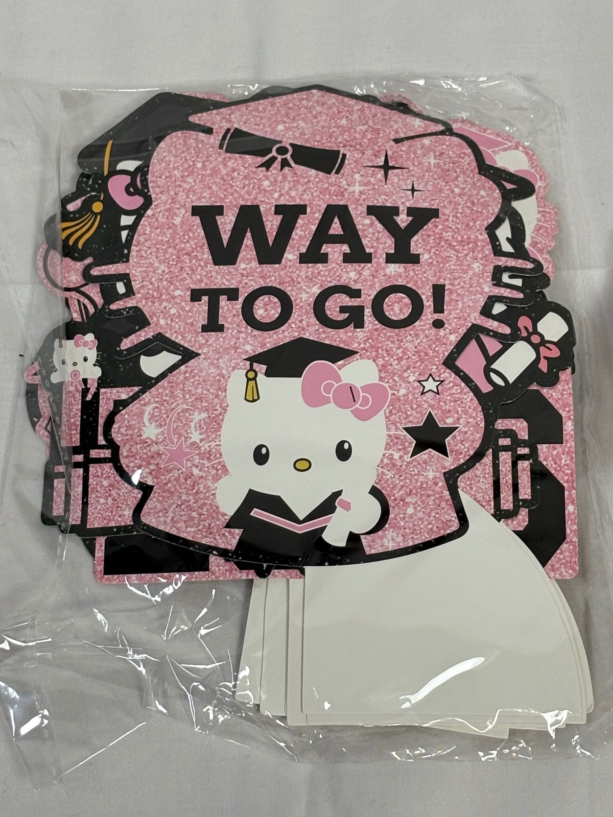 Hello Kitty Graduation Decorations 9 Pcs Pink Honeycomb Table Centerpieces