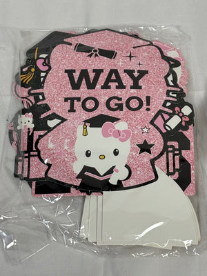 Hello Kitty Graduation Decorations 9 Pcs Pink Honeycomb Table Centerpieces