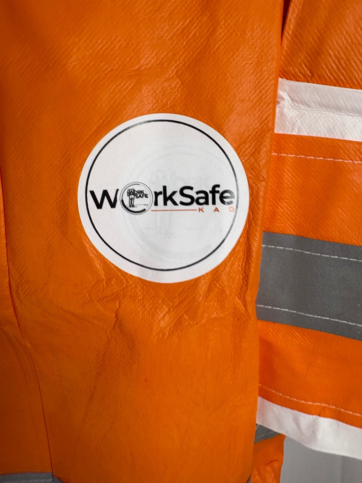 WorkSafe 2XL Hi Vis Reflective Disposable Coveralls Orange White Short Sleeve