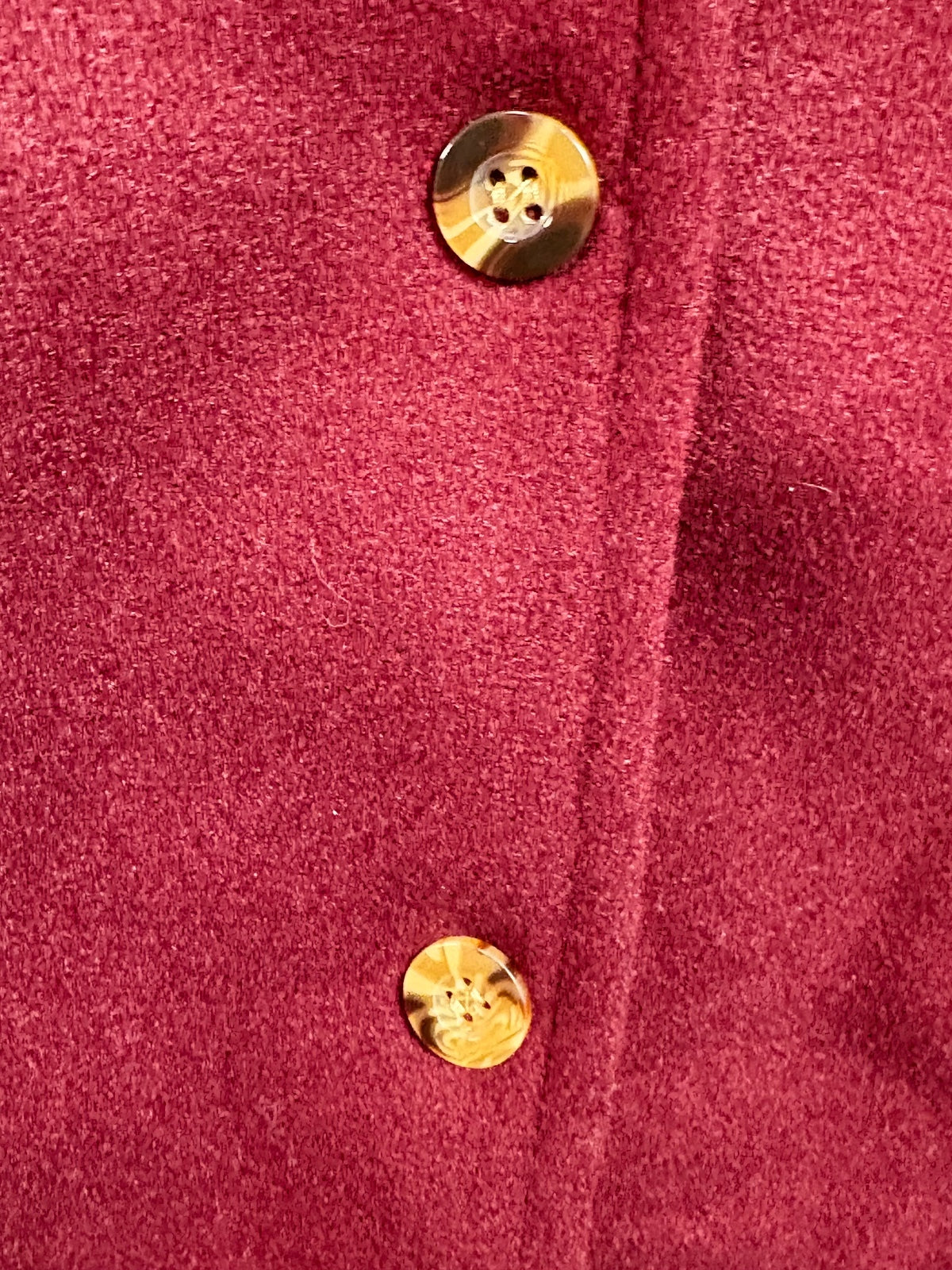 Women’s Burgundy Tailored Coat Gold Buttons Size Large Long Sleeve Jacket