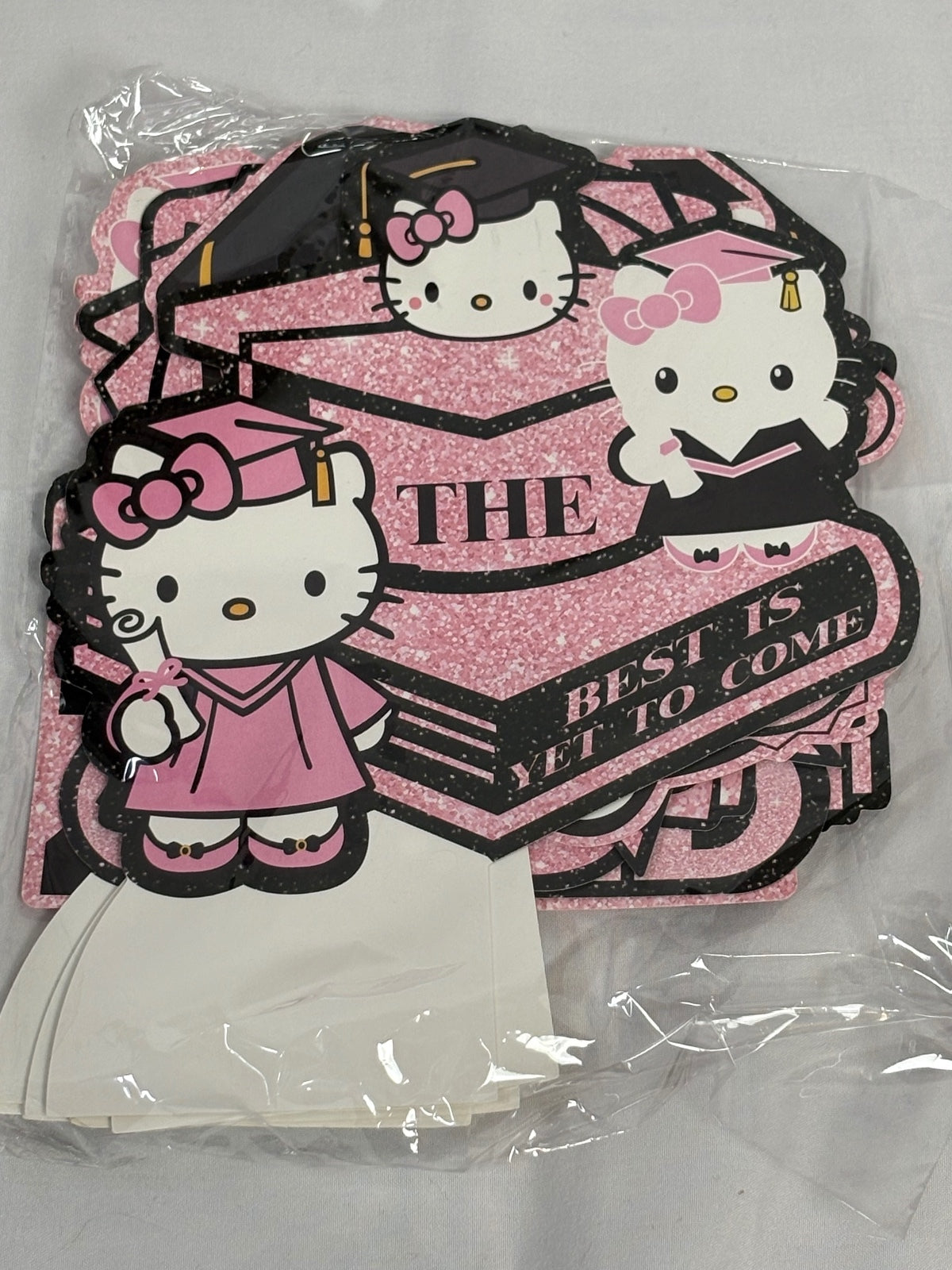 Hello Kitty Graduation Decorations 9 Pcs Pink Honeycomb Table Centerpieces