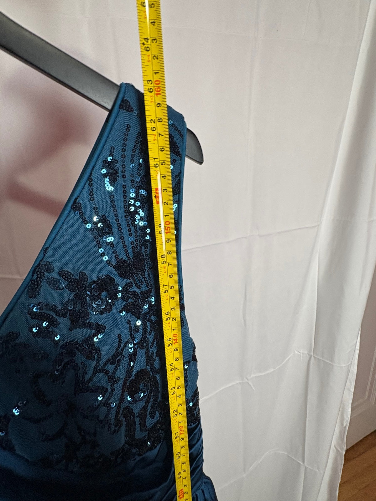 Blue Plum Peacock Blue Sequin Maxi Dress XXL Formal Evening Gown LY2820