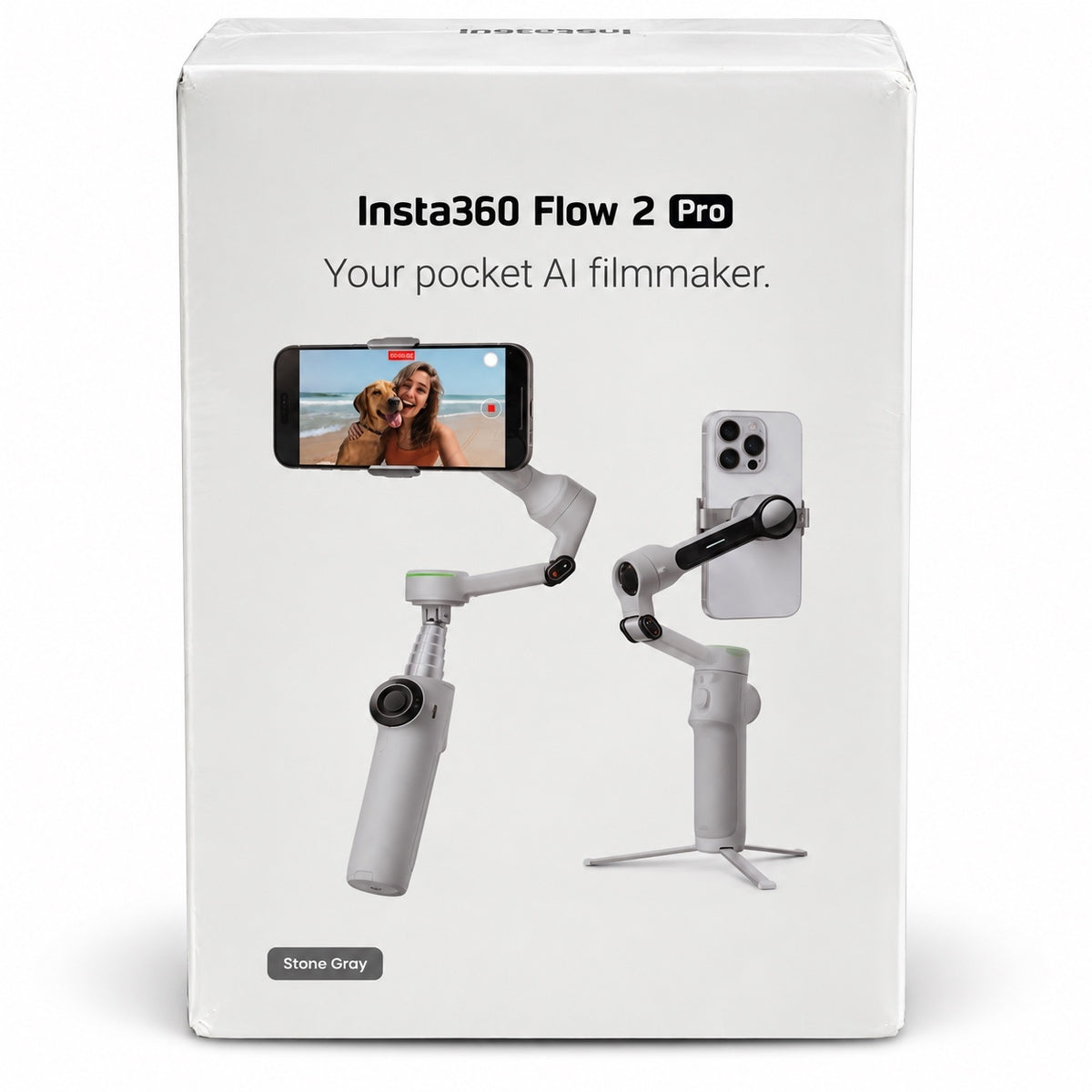 Insta360 Flow 2 Pro Smartphone Gimbal Stabilizer Stone Gray New Sealed