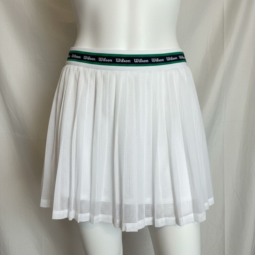 Wilson Girls Tennis Skort L 10/12 White Mesh Pleated Athletic Skirt NWT — photo 1
