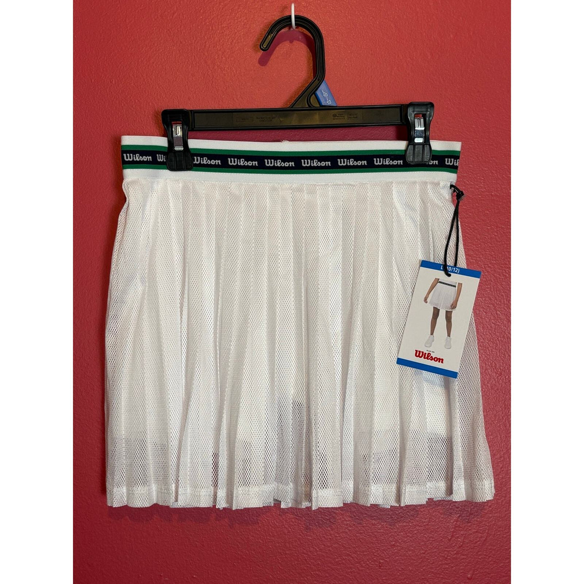Wilson Girls Tennis Skort L 10/12 White Mesh Pleated Athletic Skirt NWT — photo 3