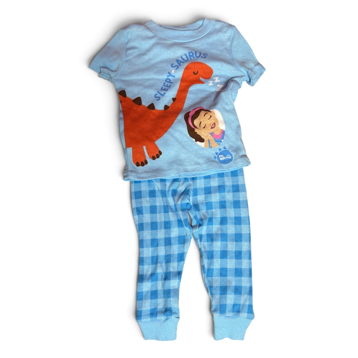 Ms Rachel Sleepy Saurus Dinosaur 2 Piece Pajama Set 12M Blue NWT Cotton — photo 1