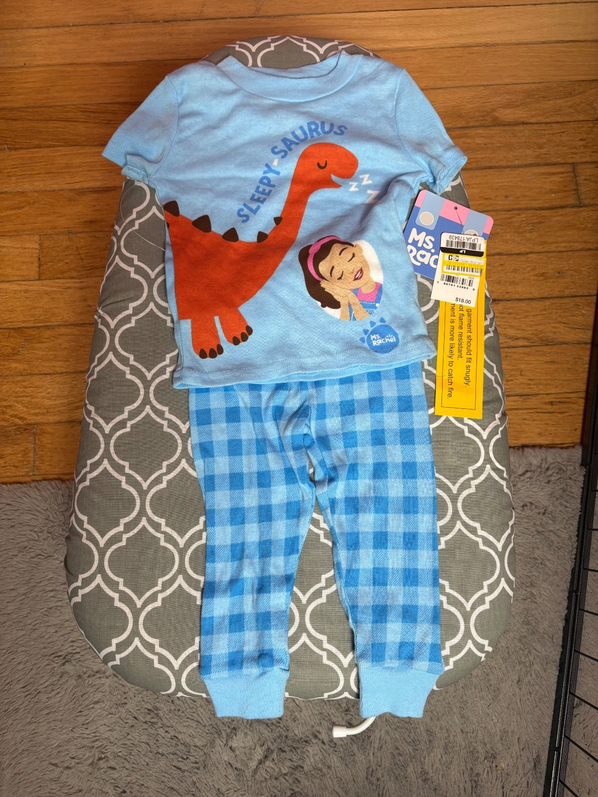 Ms Rachel Sleepy Saurus Dinosaur 2 Piece Pajama Set 12M Blue NWT Cotton — photo 2