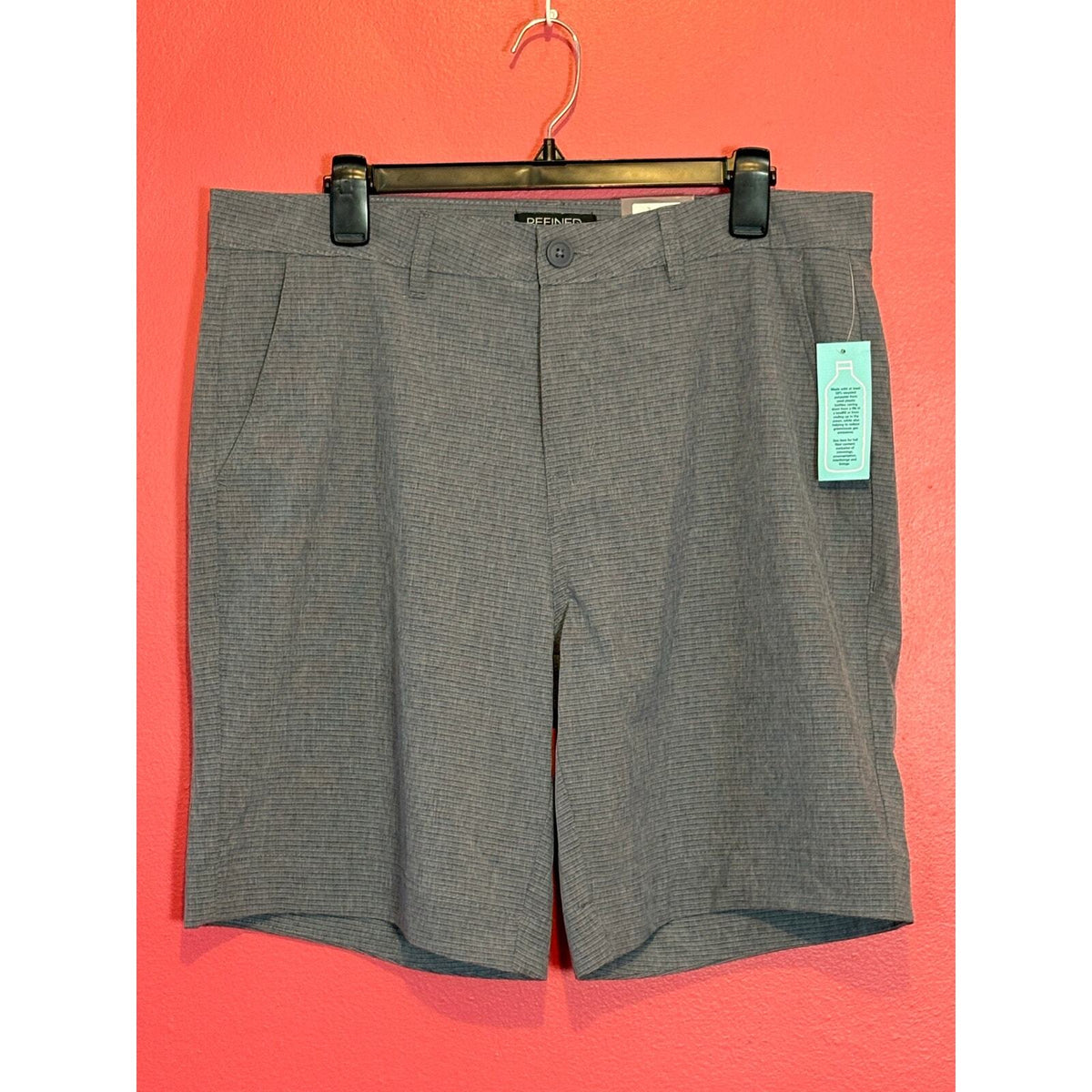 Refined Matter Men’s Textured Performance Shorts Gray Size 34 NWT 9” Inseam — photo 2