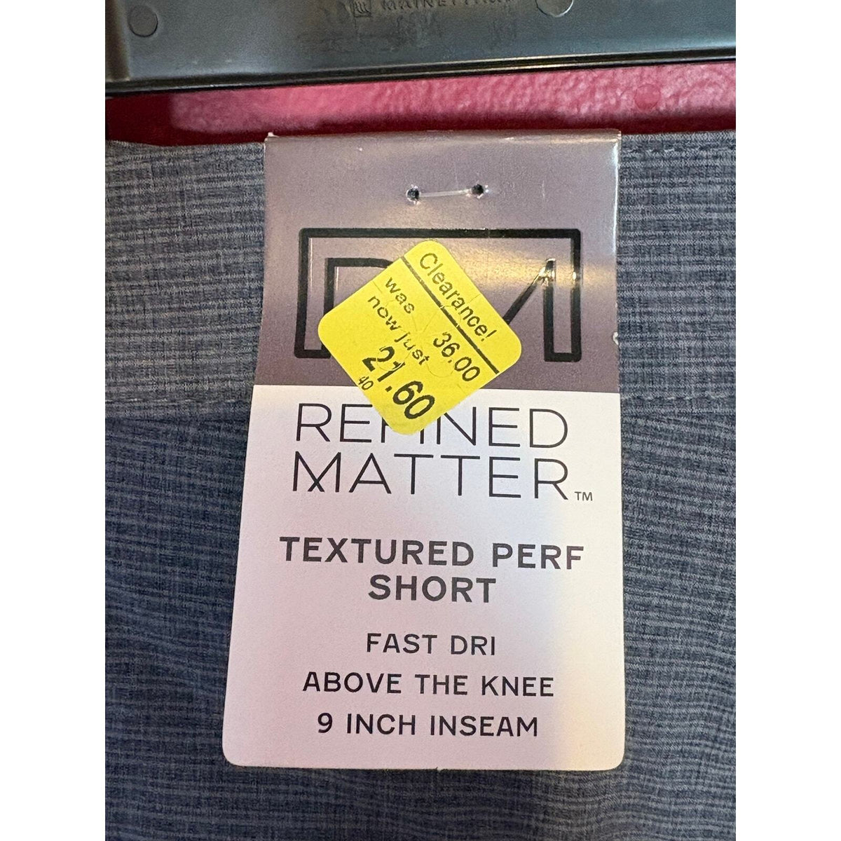 Refined Matter Men’s Textured Performance Shorts Gray Size 34 NWT 9” Inseam — photo 7