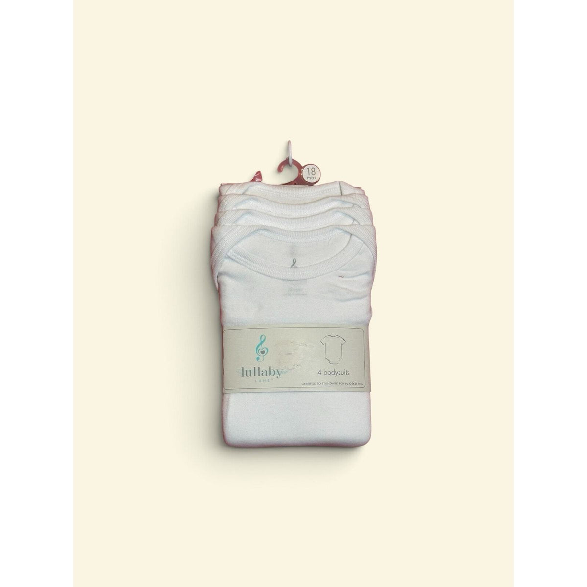Lullaby Lane Baby Bodysuits 18 Months White 4 Pack 100% Cotton New — photo 1