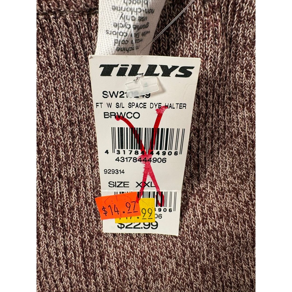 Full Tilt Women’s XXL Space Dye Halter Top Brown Knit Tie Neck NWT — photo 6