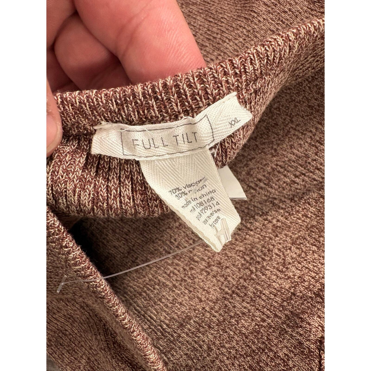 Full Tilt Women’s XXL Space Dye Halter Top Brown Knit Tie Neck NWT — photo 7