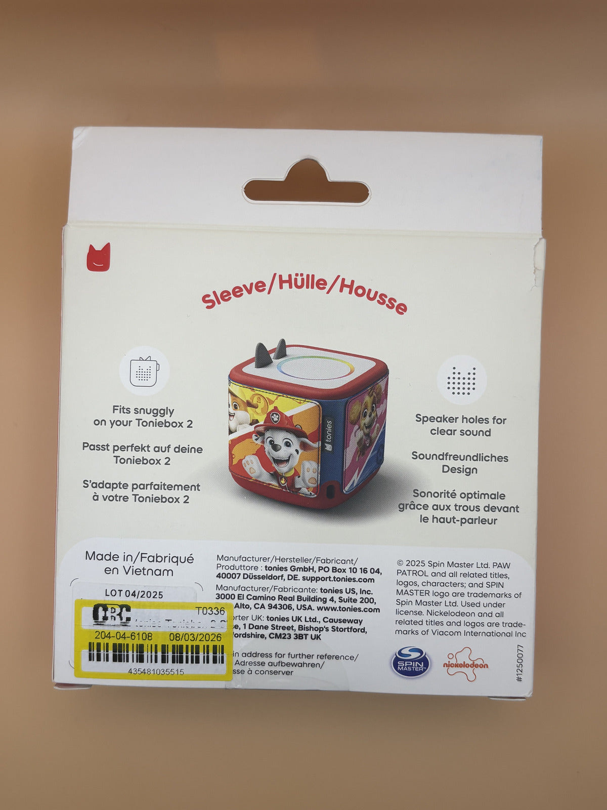 Tonies Toniebox 2 Sleeve PAW Patrol Nickelodeon Protective Cover New — photo 2