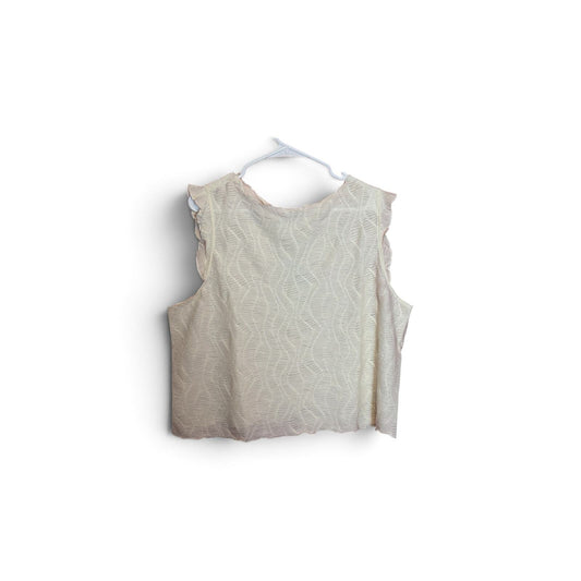 Future Collective Women’s 2X Cream Textured Sleeveless Ruffle Top Blouse NWT — photo 1