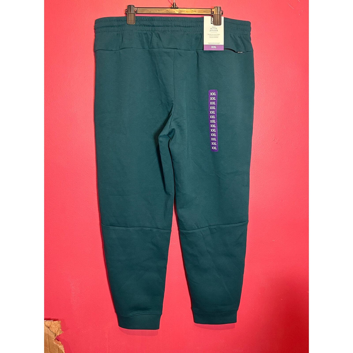 Member’s Mark Men’s Active Jogger Pants XXL Green Double Knit Stretch Zip Pocket — photo 3