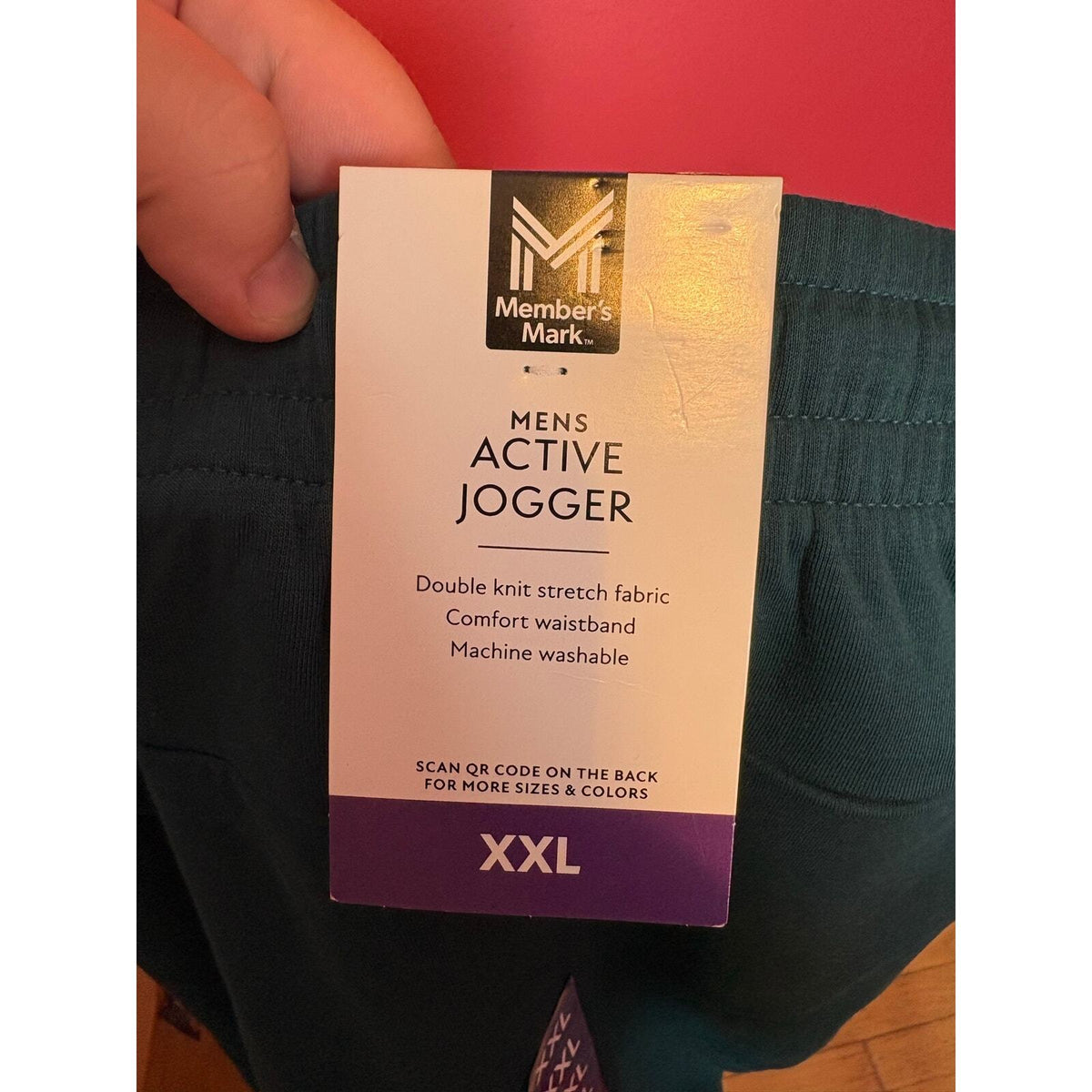 Member’s Mark Men’s Active Jogger Pants XXL Green Double Knit Stretch Zip Pocket — photo 4