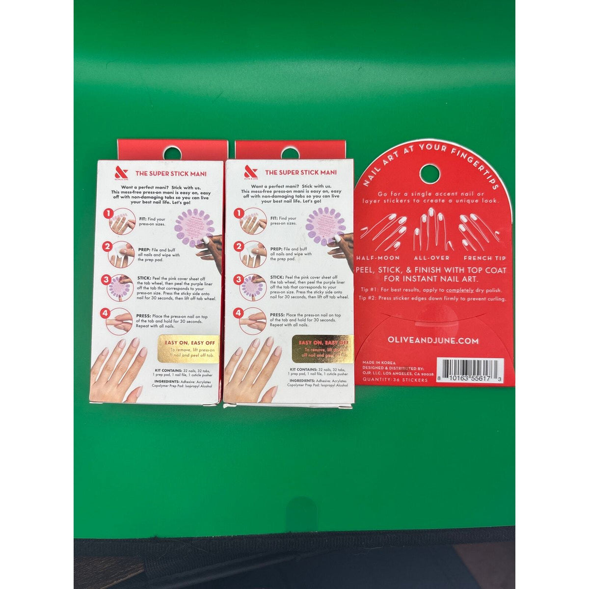 Olive & June Holiday Press On Nails Nail Art Stickers 3 Piece Bundle New — photo 2