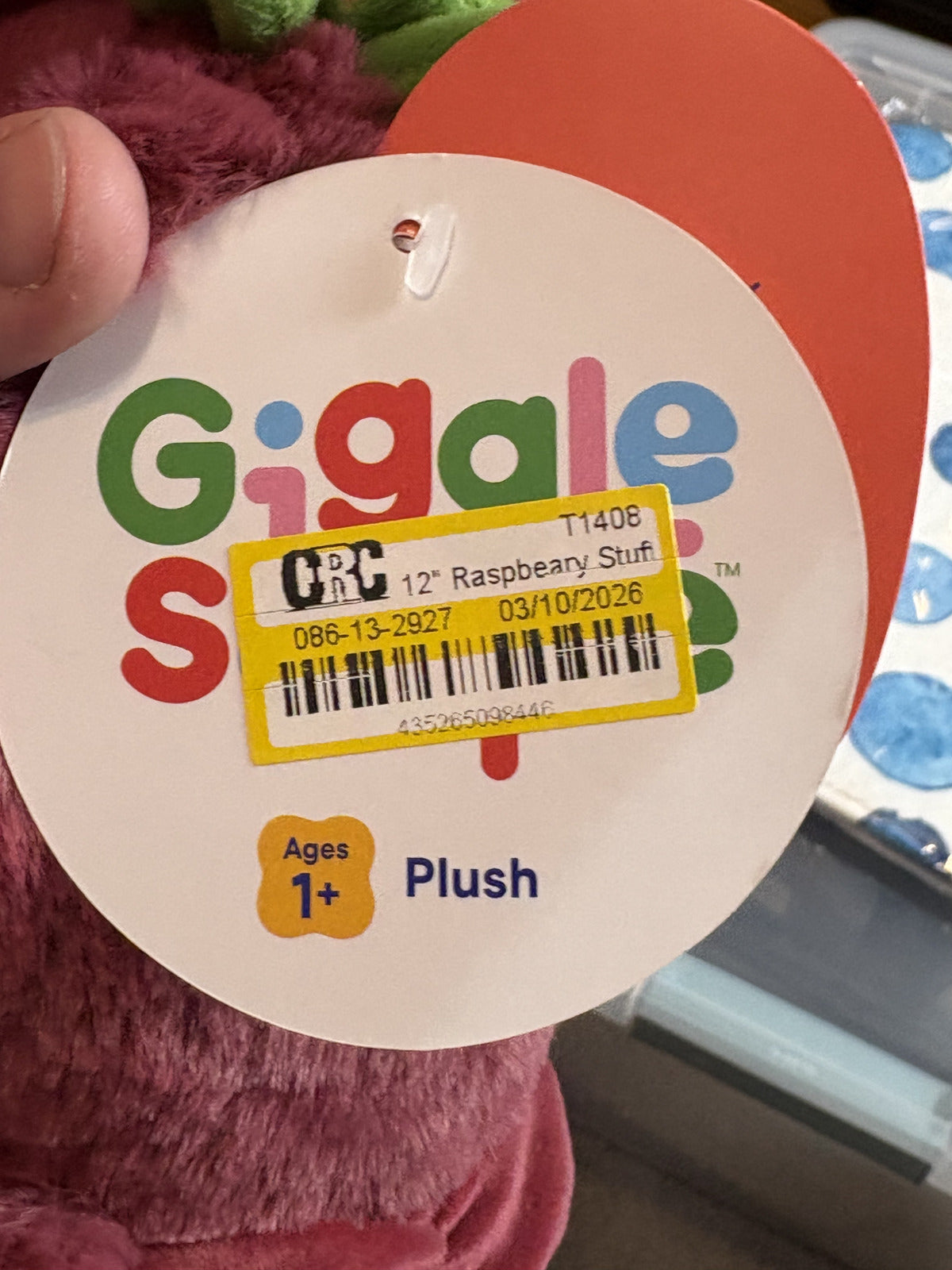 Gigglescape Raspbeary Raspberry Bear Plush 12" Target Stuffed Animal NWT — photo 5