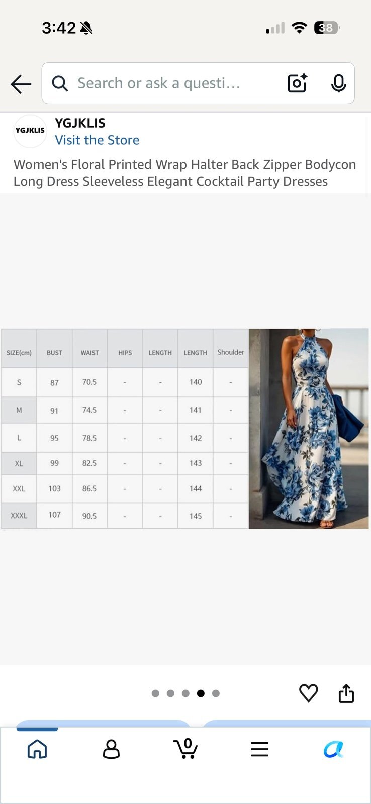 YGJKLIS Women's Floral Printed Wrap Halter Back Bodycon Long Dress Sleeve — photo 5
