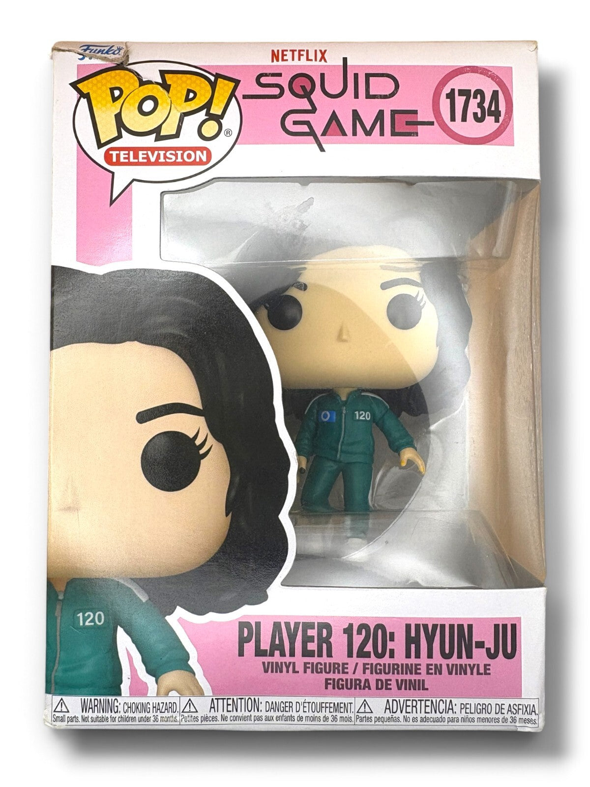 Funko Pop Squid Game Player 120 Hyun-Ju #1734 Netflix Vinyl Box Damage — photo 1