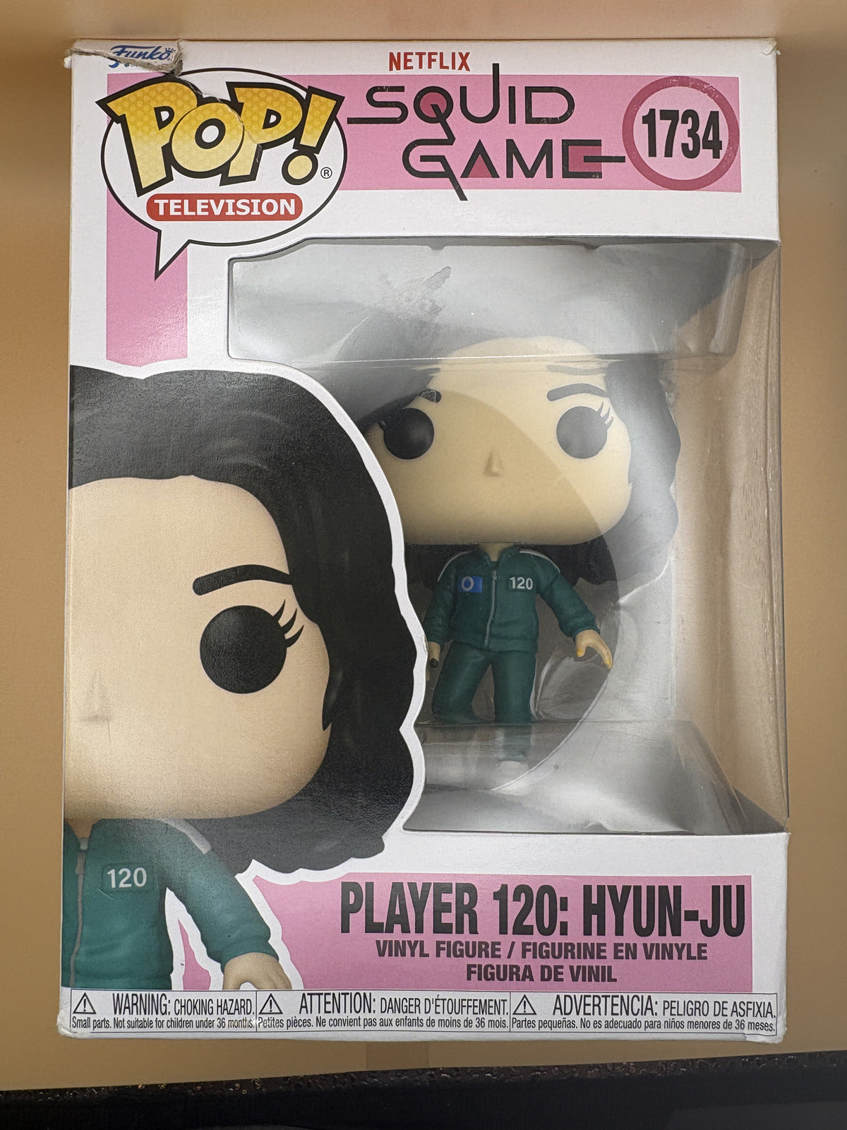 Funko Pop Squid Game Player 120 Hyun-Ju #1734 Netflix Vinyl Box Damage — photo 2